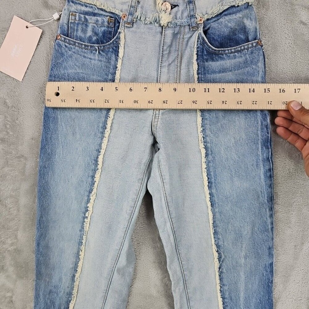 Revice Jeans Womens 25 Two Tone Blue Patchwork Blue Ankle Denim Festival NWT - Picture 7 of 12